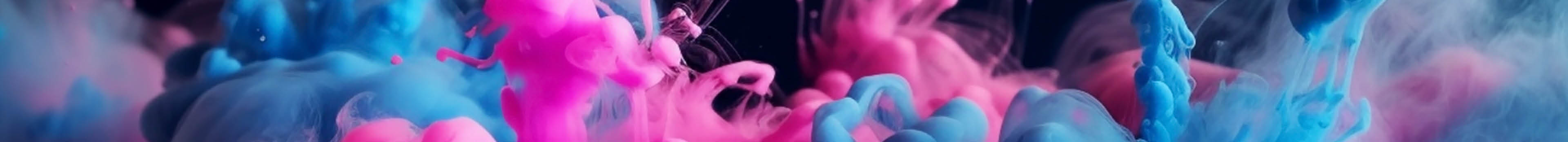 Paint Ink drop in water, Motion color explosion smoke, Blue pink color fluid splash vapor cloud on glitter dust texture black abstract art background; Shutterstock ID 2313909587; purchase_order: -; job: -; client: -; other: -